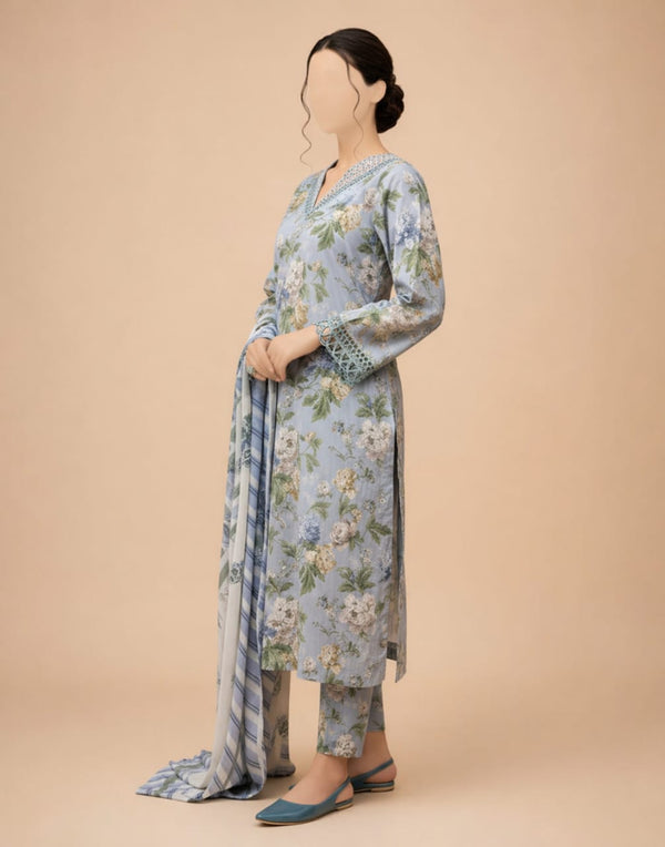 Sapphire D-802 Lawn Printed 3PC