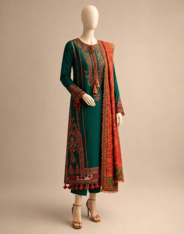 Hussain Rehar SP-01 Embroidered Lawn 3PC