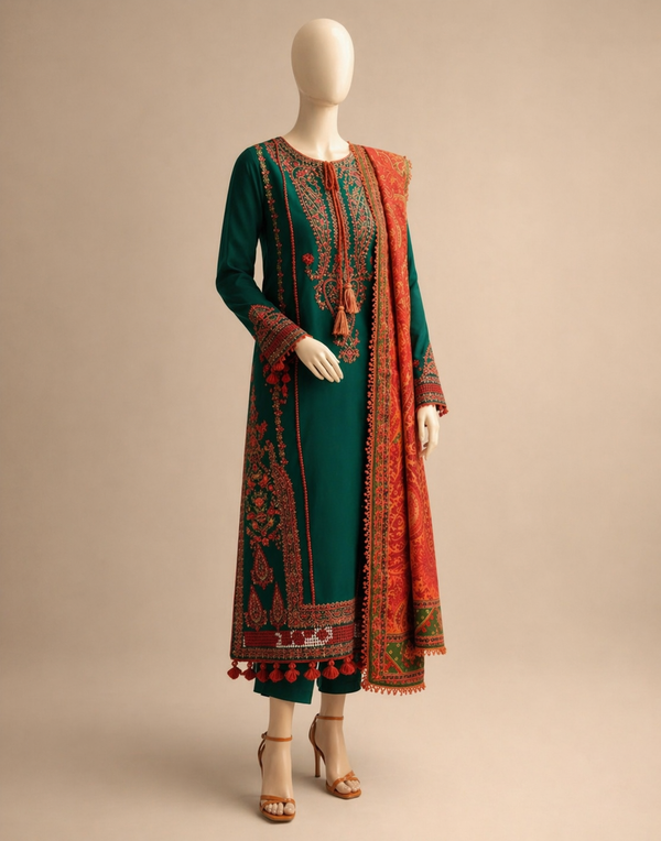 Hussain Rehar SP-01 Embroidered Lawn 3PC