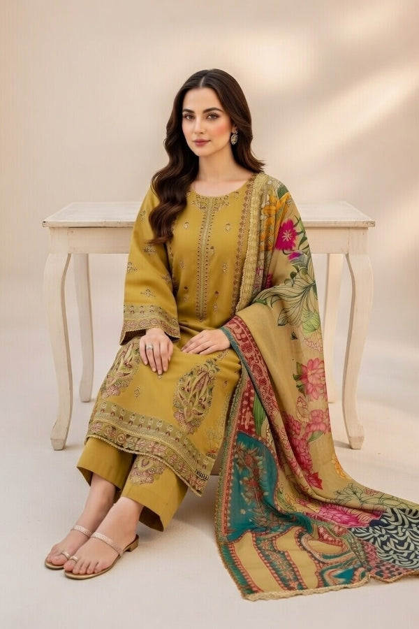 Sapphire Embroidered lawn Three Piece SPW-857