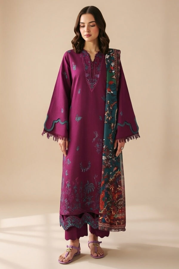 Embroidered lawn Three Piece D-267