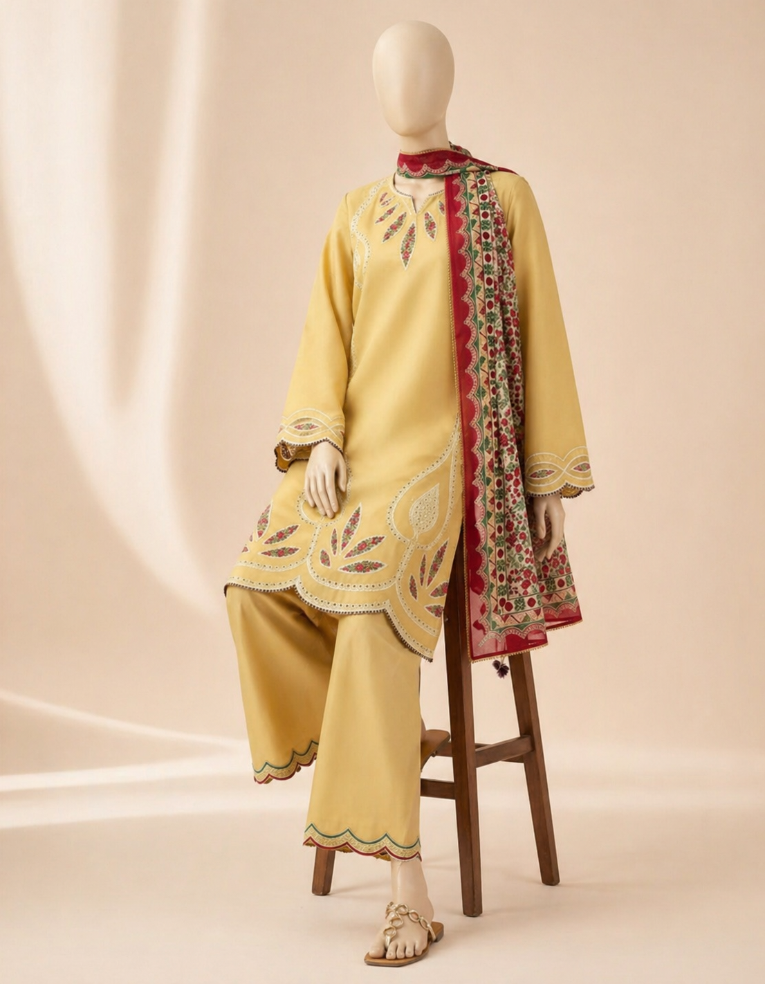 Sapphire D-176 Embroidered Dhanak 3PC