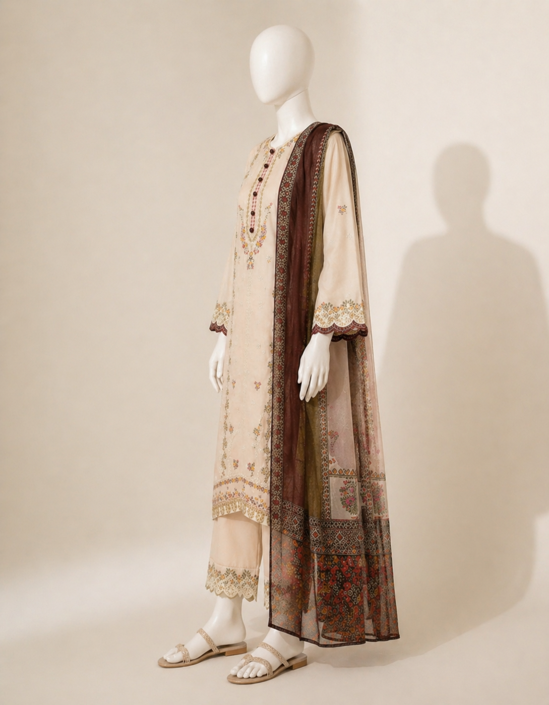 Sapphire D-299 Embroidered Dhanak 3PC