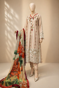 Mushq Embroidered lawn Three Piece D-212