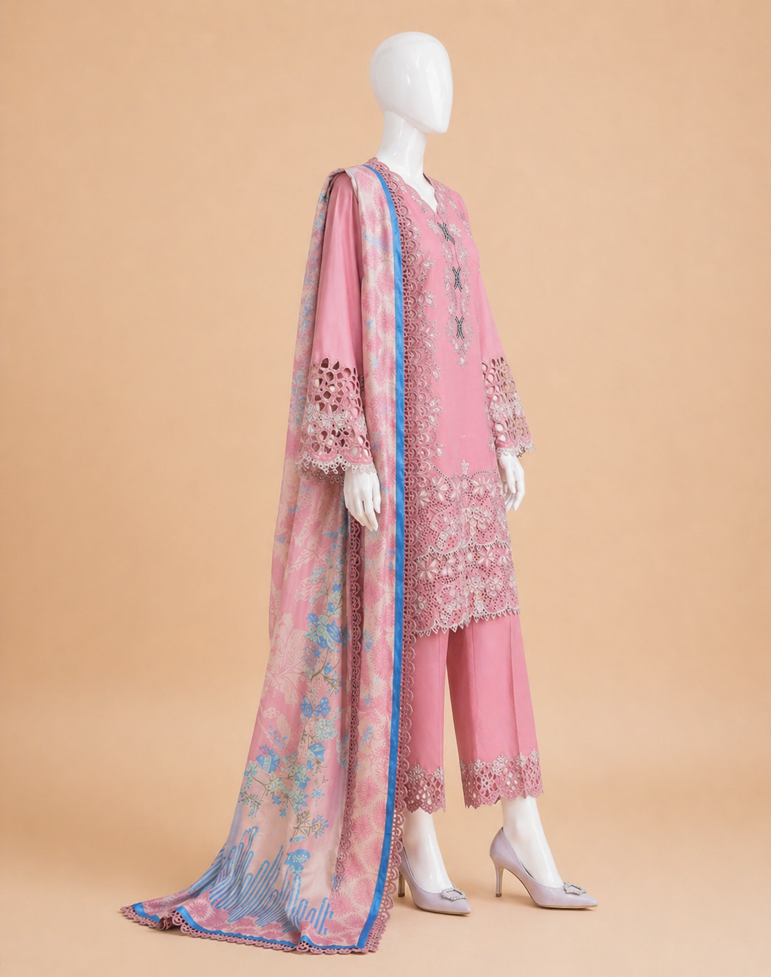 Binilyas D-143 Dhanak Embroidered 3Pc W