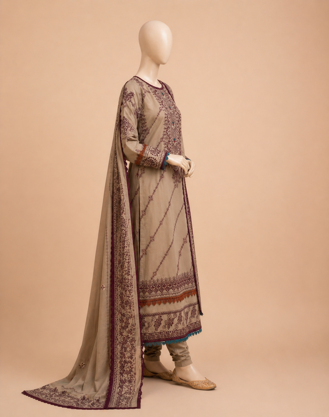 Florant Flo-185 Embroidered Dhanak 3PC