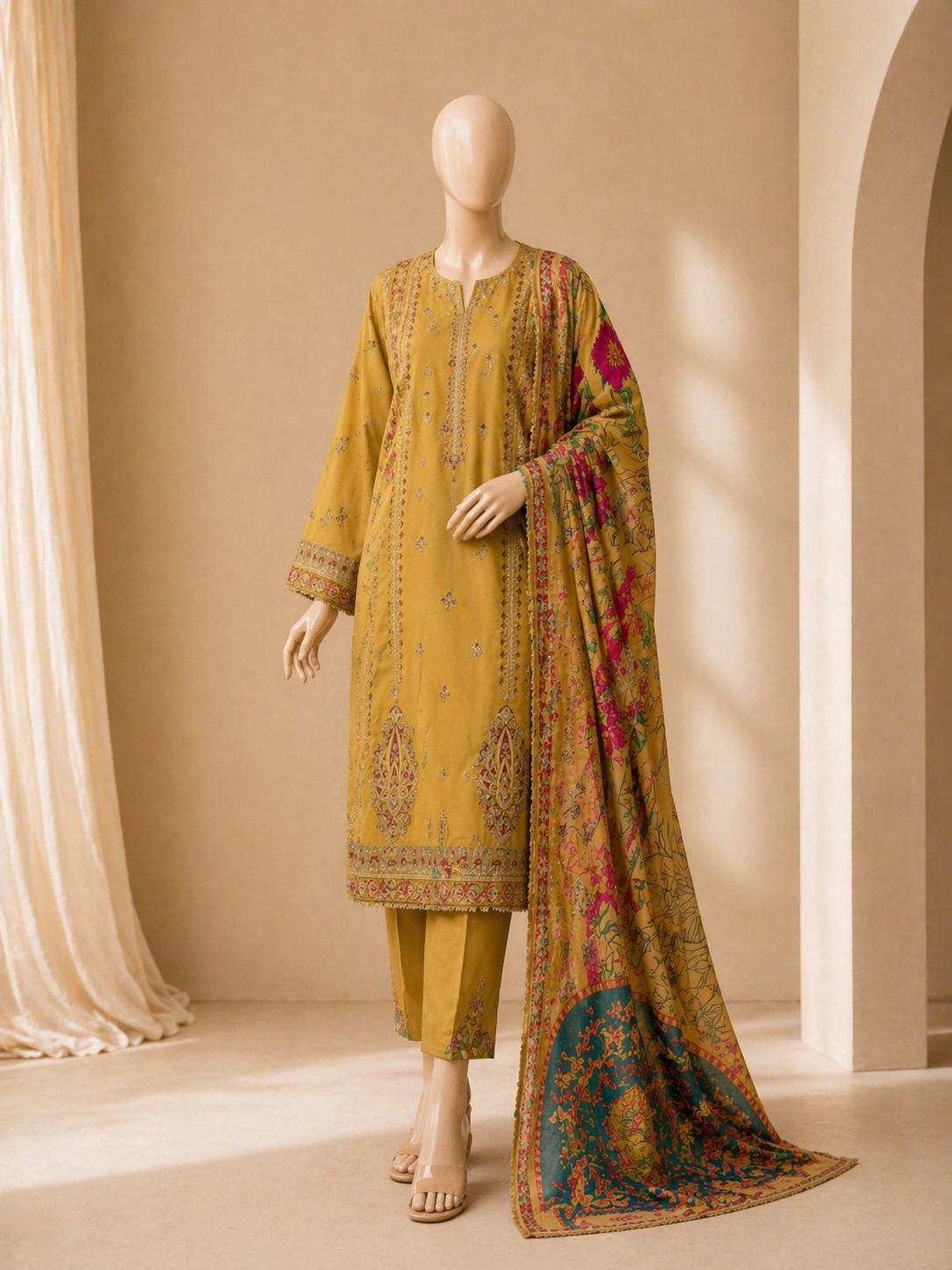 Sapphire Embroidered lawn Three Piece SPW-857