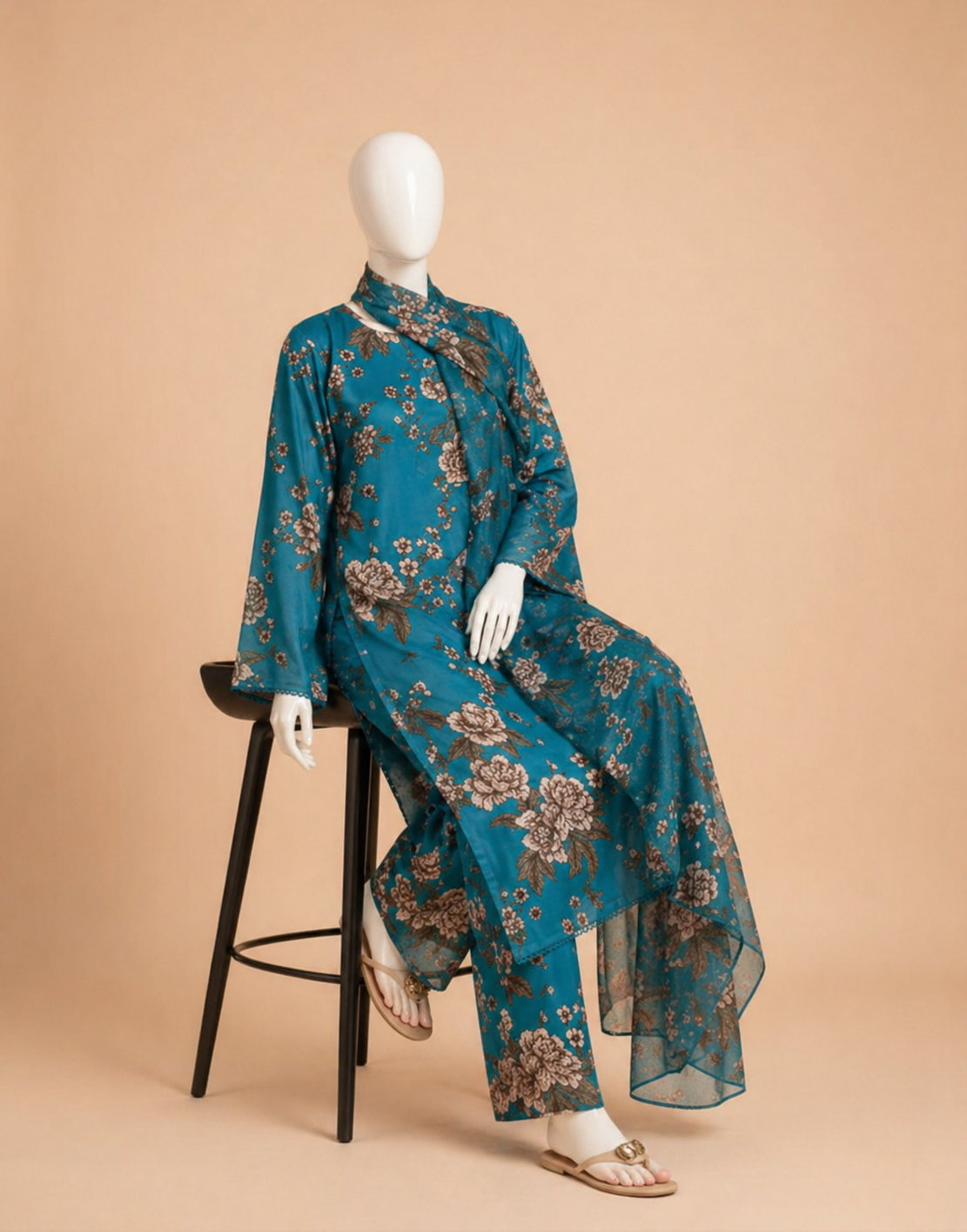 Ac-156 Shamooz Silk Printed 3PC Wt
