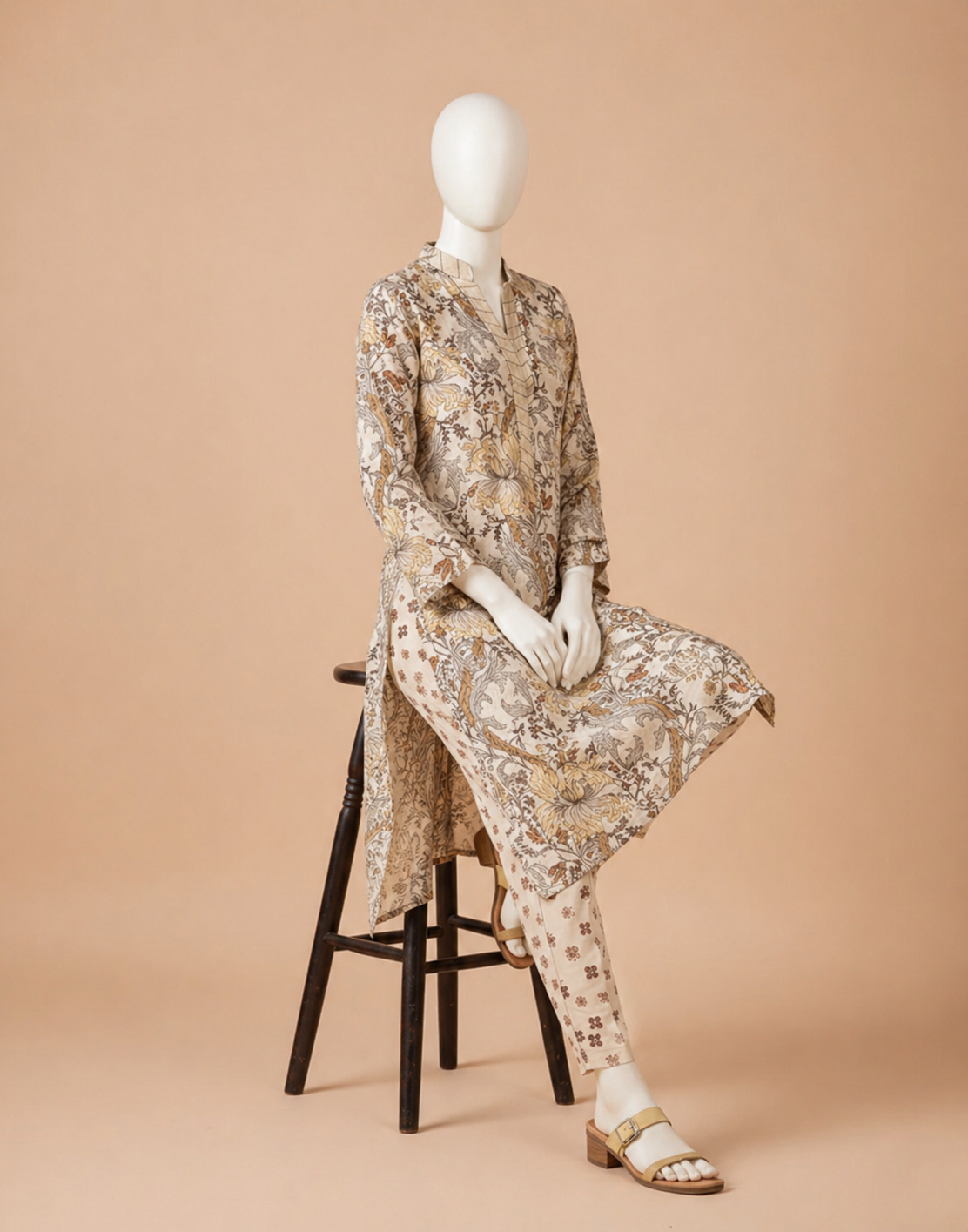 D-731 Printed Silk 2pc Wt