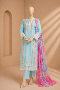 Embroidered lawn 3Pc
