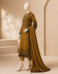 zarashahjhan Embroidered Dhanak 3PC coco-66