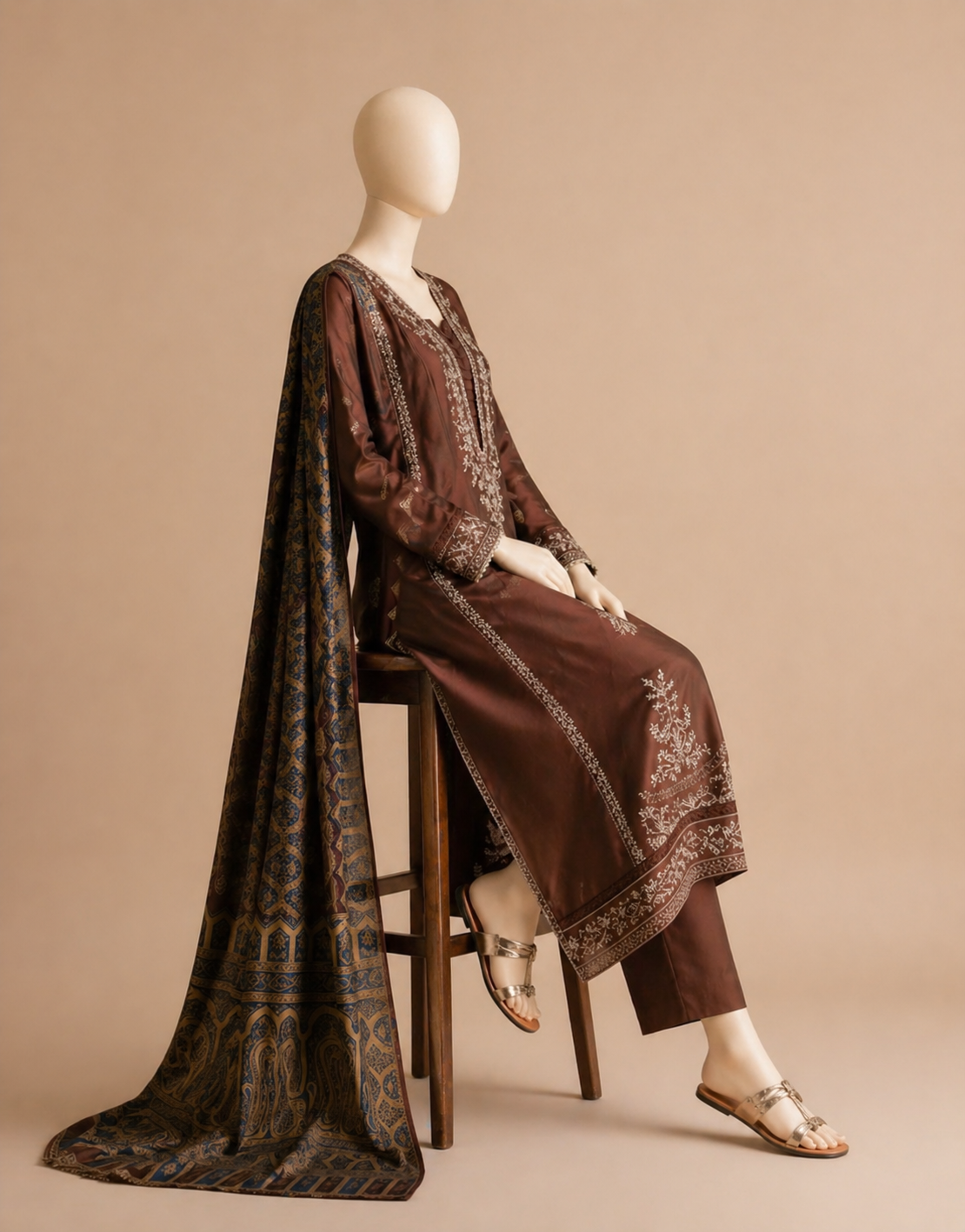 COCO-223 Dhanak Embroidered 3PC