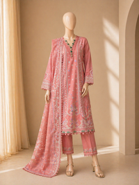 Qalamkar Embroidered lawn Three Piece D-269