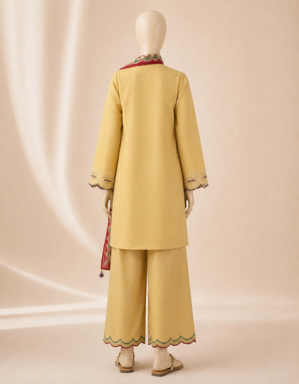 Sapphire D-176 Embroidered Dhanak 3PC