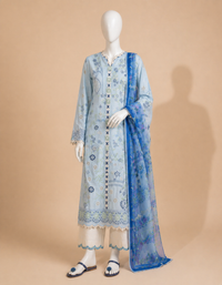 Qalamkaar QL-1049 Chikenkari Embroidered Dhanak 3pc