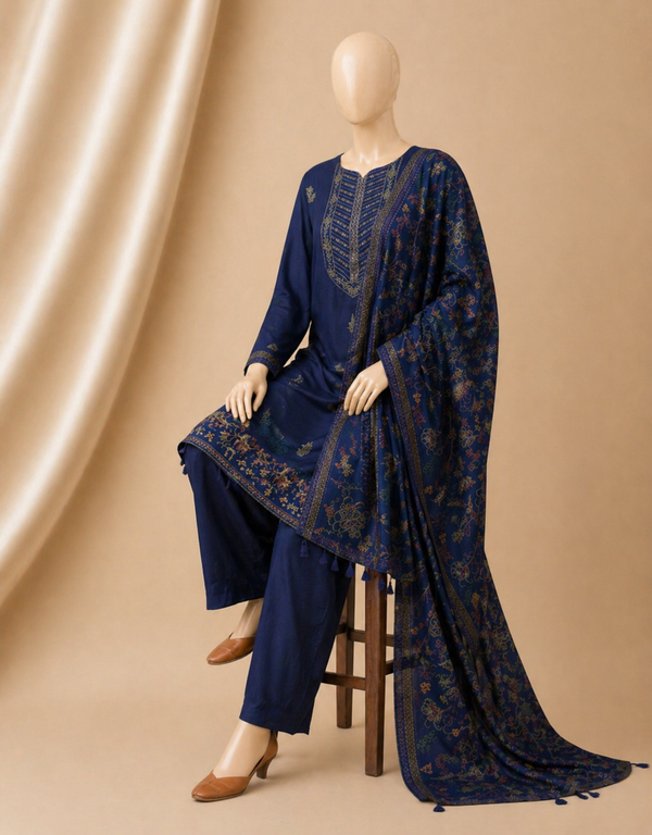 Bareeze D-10 Embroidered Dhanak 3PC Winter Collection