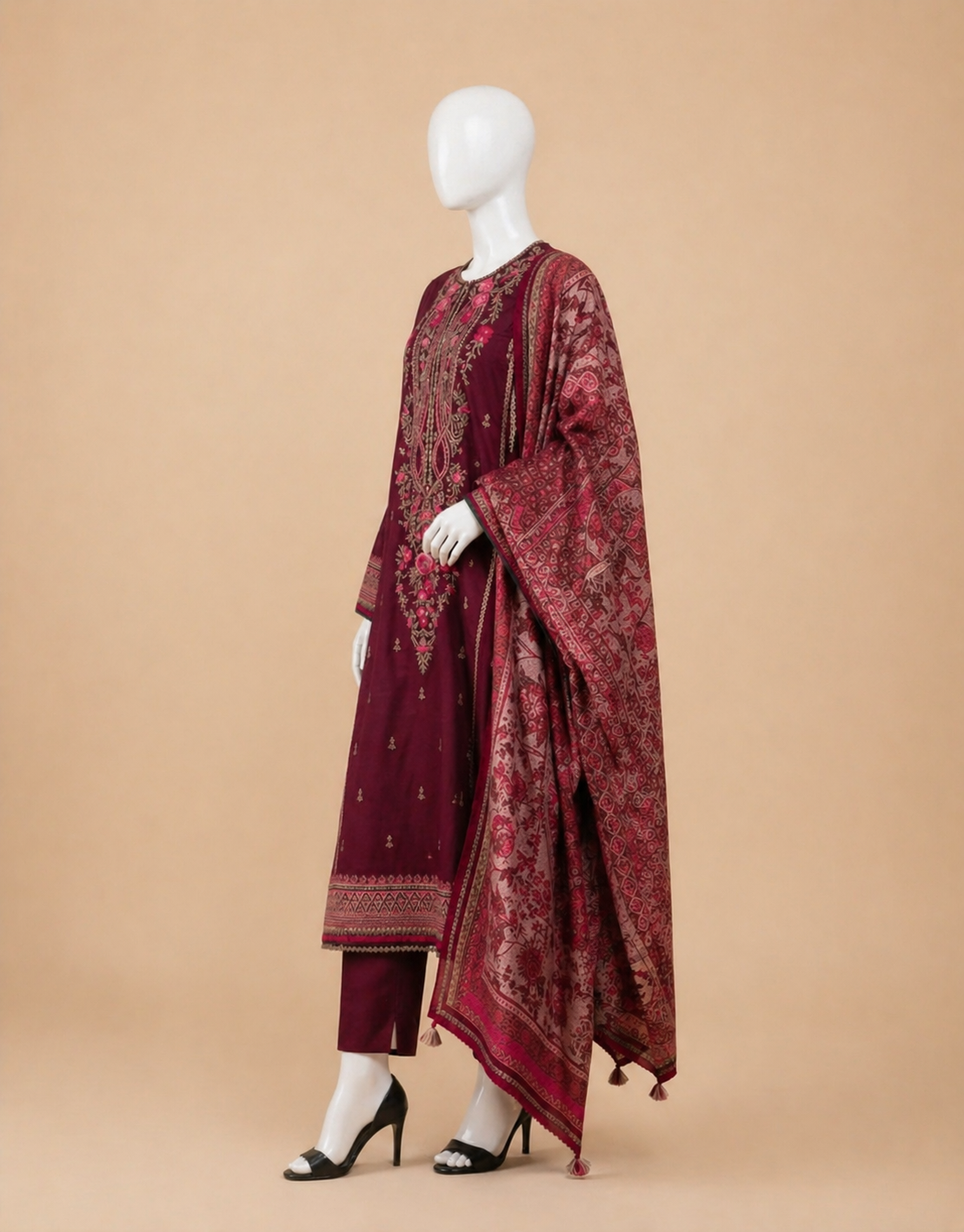 Sapphire Coco-97 Embroidered Dhanak 3PC