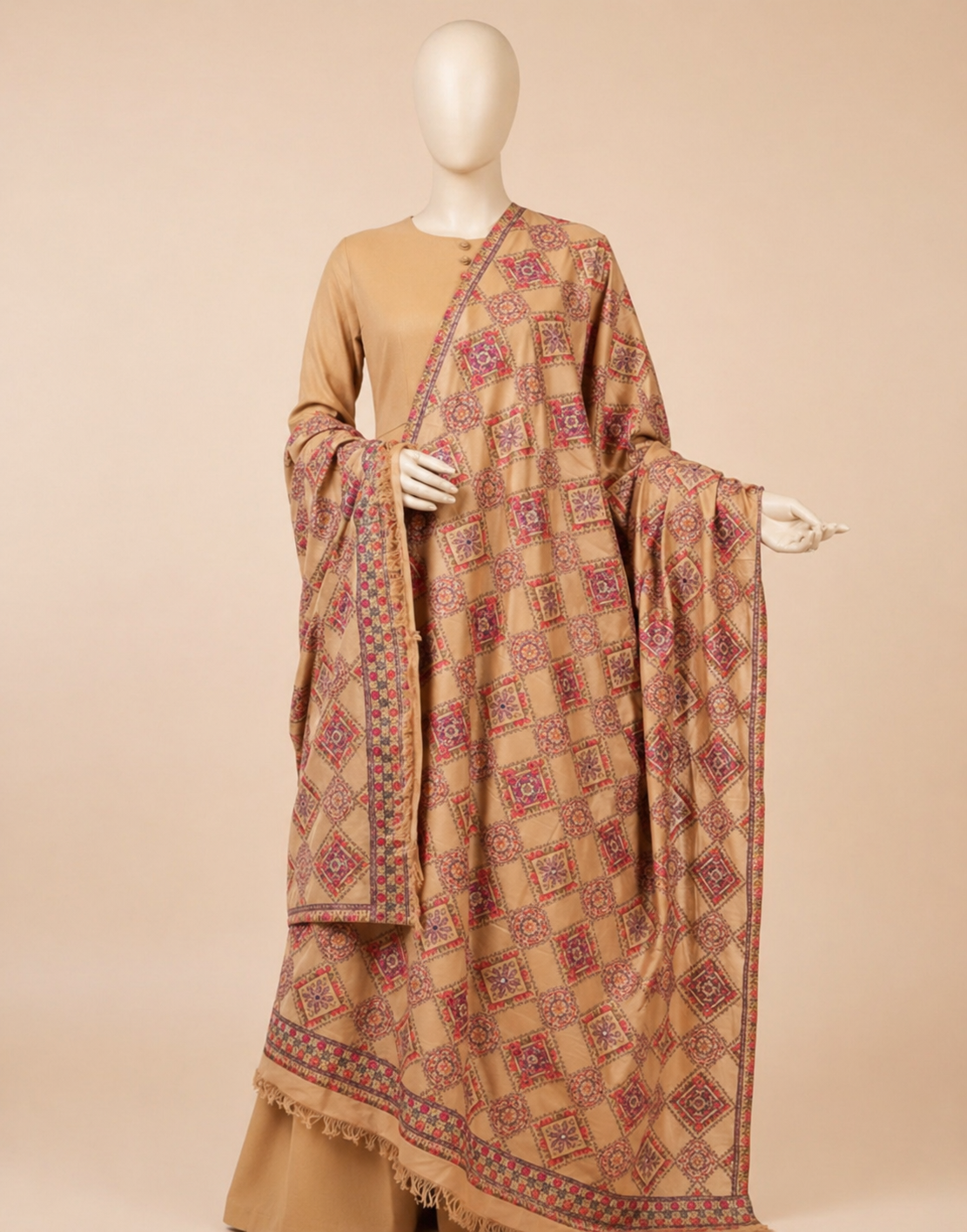 Bareeze FCC-198 Skin Embroidered Dhanak 3PC Winter Collection