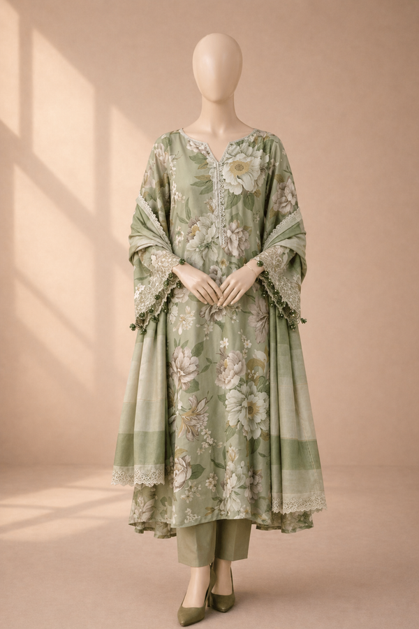 Printed 3PC green ( summer )