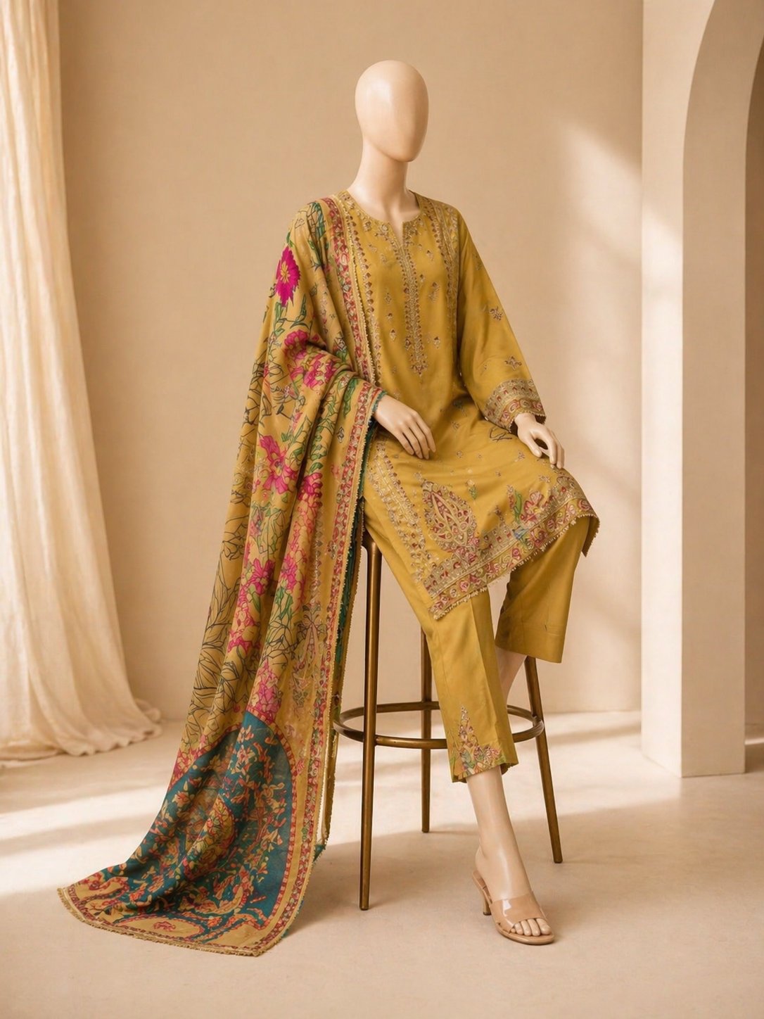 Sapphire Embroidered lawn Three Piece SPW-857