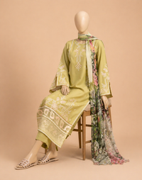 Inara Embroidered Dhanak 3PC D-07
