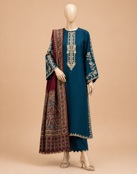 Izel Embroidered Dhanak 3PC COCO-145