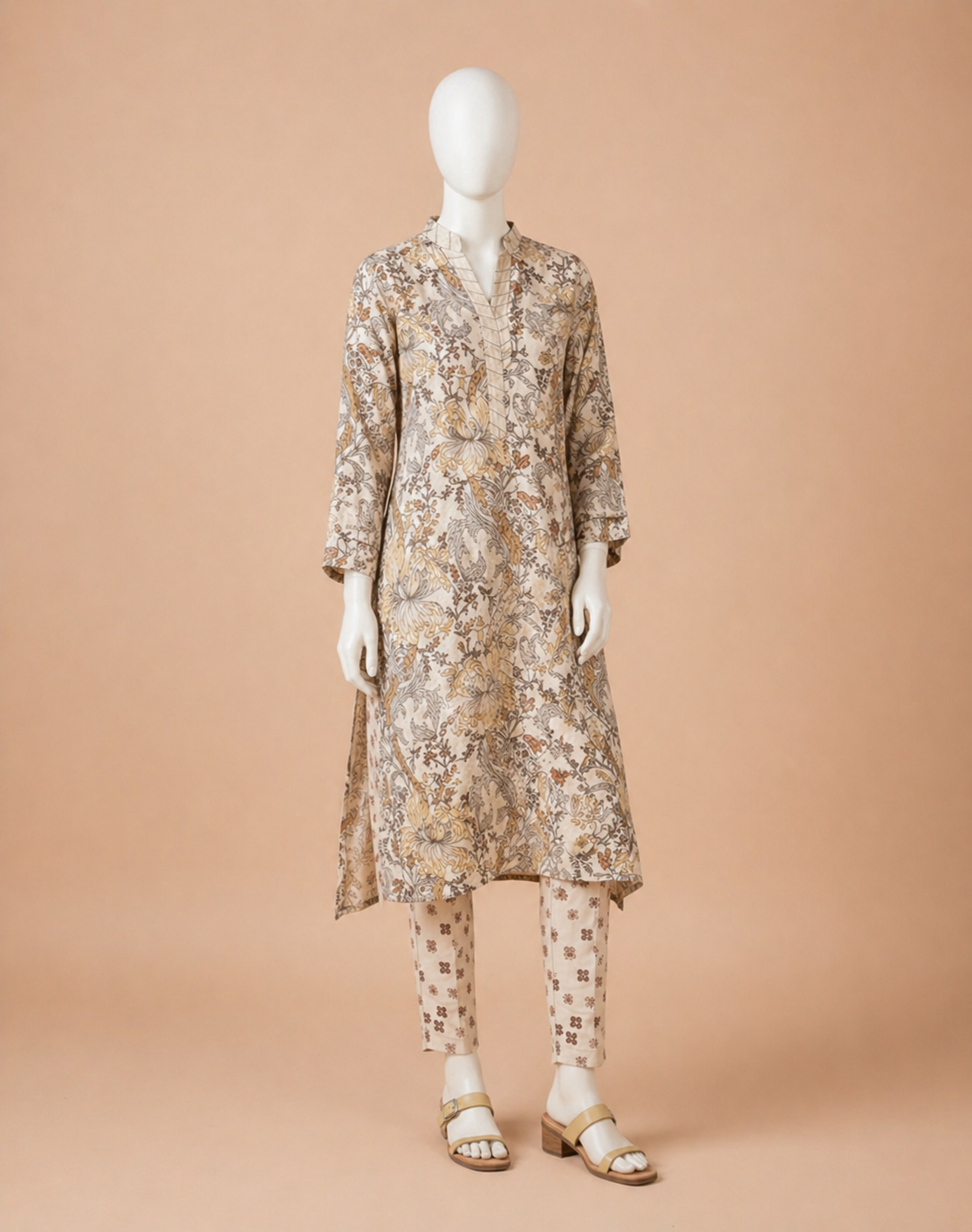 D-731 Printed Silk 2pc Wt