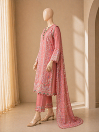Qalamkar Embroidered lawn Three Piece D-269