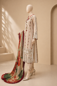 Mushq Embroidered lawn Three Piece D-212